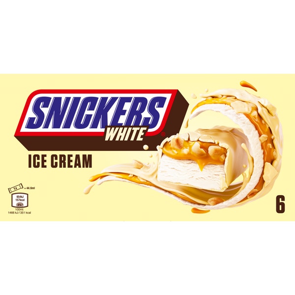 SNICKERS White ijs 6 repen