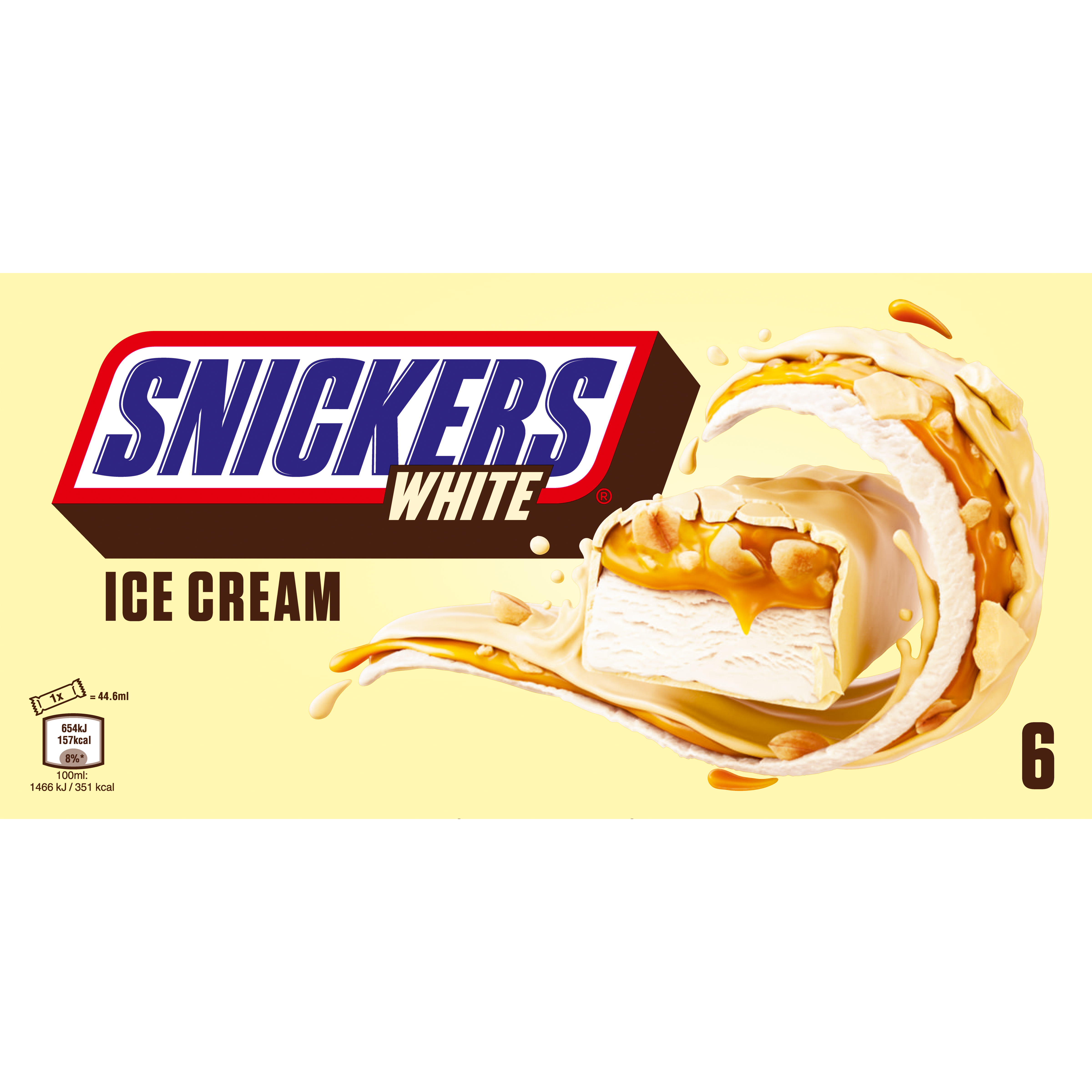 SNICKERS White ijs 6 repen
