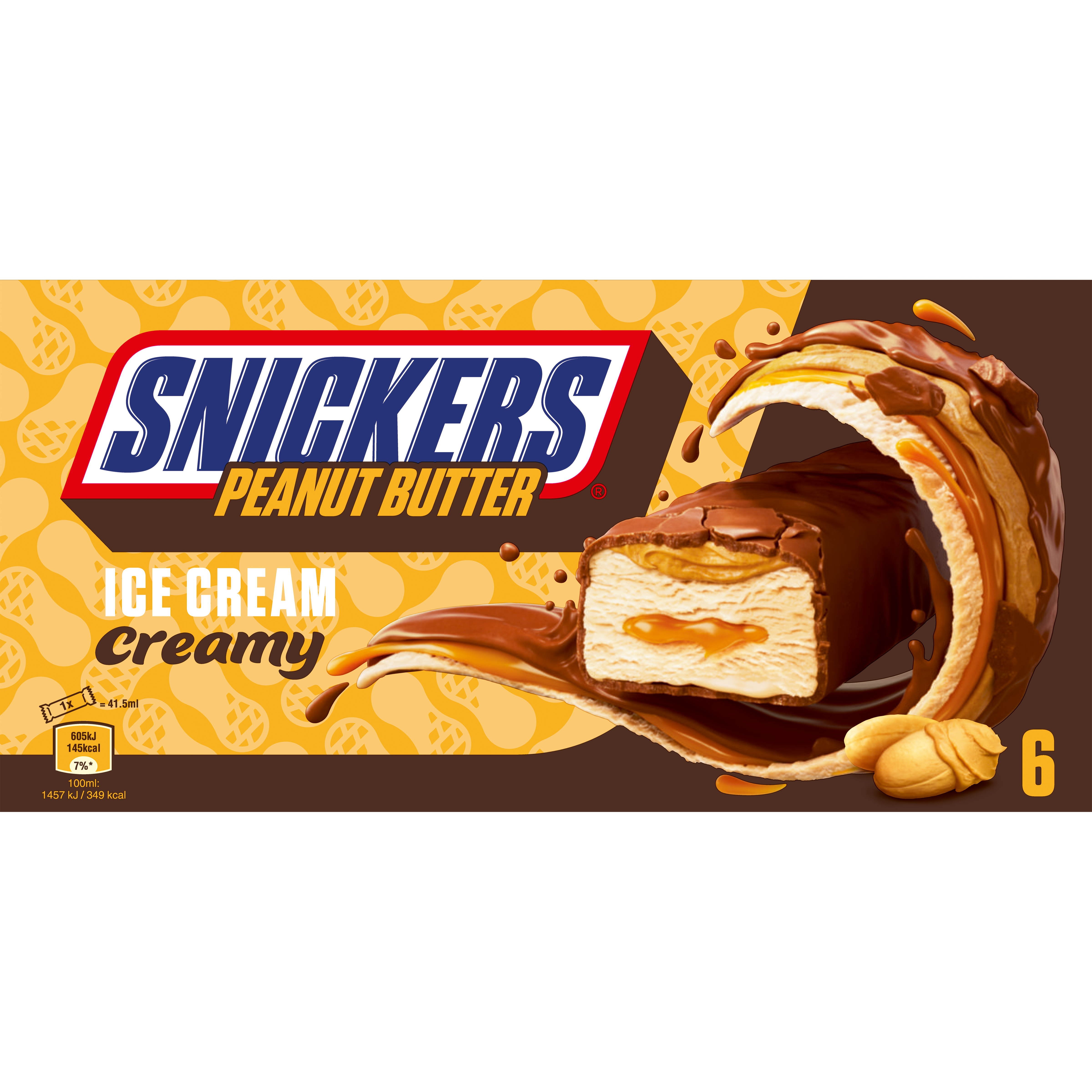 SNICKERS Creamy Peanut Butter ijs 6 repen